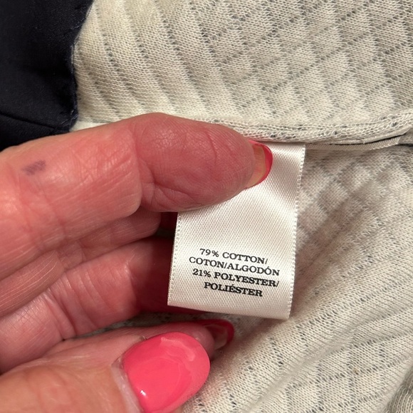 Ann Taylor Navy Blue and White Textured Blouse - Picture 6 of 6